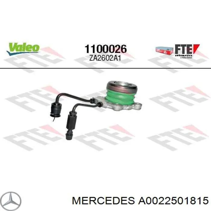Do koszyka A0022501815 Mercedes Cylinder roboczy sprzęgła (wysprzęglik) w komplecie z łożyskiem wyciskowym