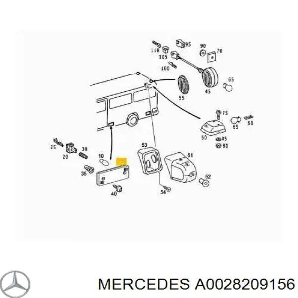 Lampa pozycyjna (kierunkowskaz) Mercedes A0028209156 cena, od 15,30 USD