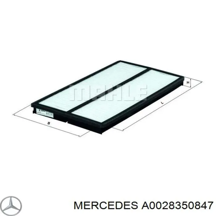 Filtr kabiny Mercedes A0028350847 cena, od 11,52 USD