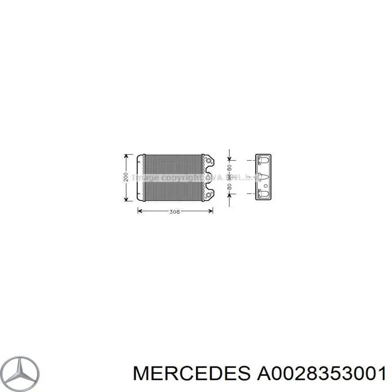 Do koszyka A0028353001 Mercedes Chłodnica nagrzewnicy (ogrzewacza)