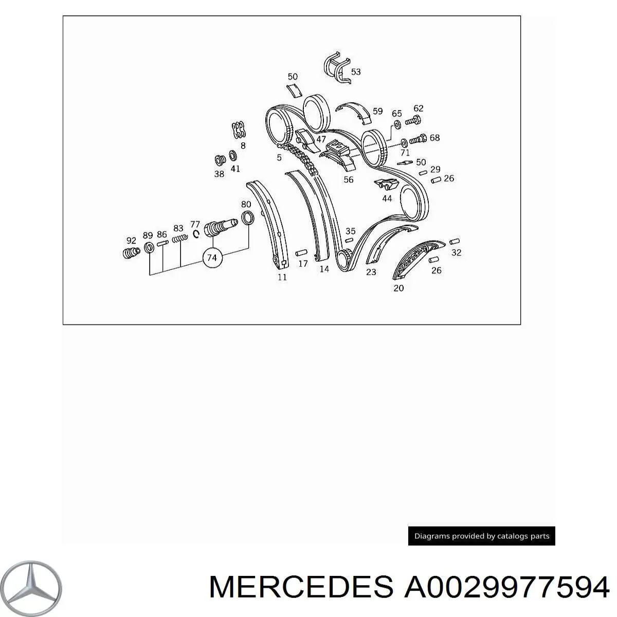 Łańcuch rozrządu Mercedes A0029977594 cena, od 234,40 USD