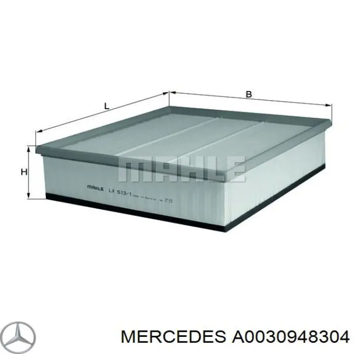 Filtr powietrza Mercedes A0030948304 cena, od 14,51 USD