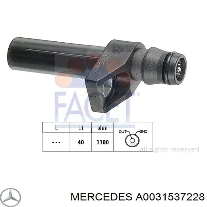 Czujnik położenia wału korbowego Mercedes A0031537228 cena, od 25,15 USD
