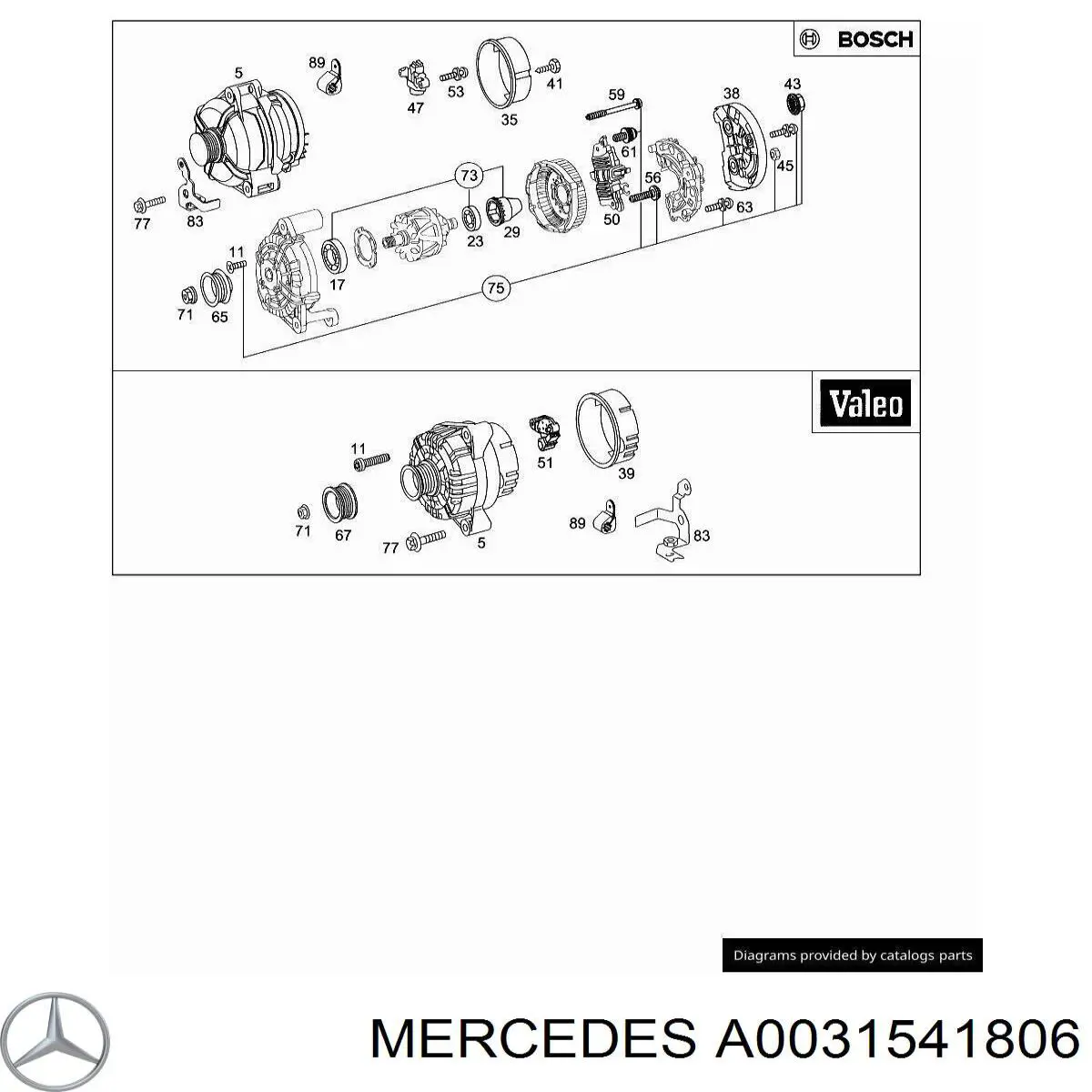 A0031541806 Mercedes Regulator alternatora (przekaźnik ładowania)