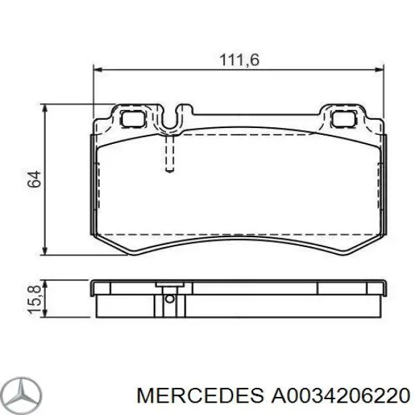 Okładziny (klocki) do hamulców tarczowych tylne Mercedes A0034206220 cena, od 37,62 USD