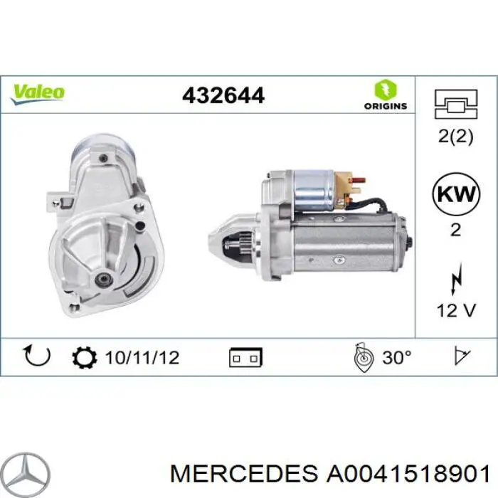 Rozrusznik A0041518901 Mercedes