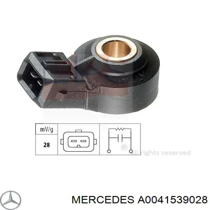 Czujnik stukowy (czujnik spalania stukowego) Mercedes A0041539028 cena, od 17,42 USD