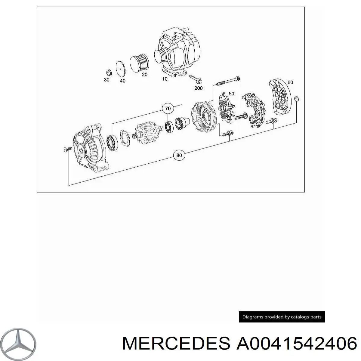 A0041542406 Mercedes Regulator alternatora (przekaźnik ładowania)