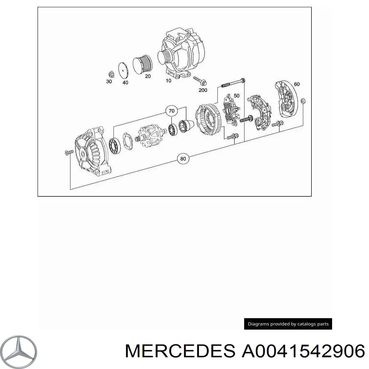 A0041542906 Mercedes Regulator alternatora (przekaźnik ładowania)