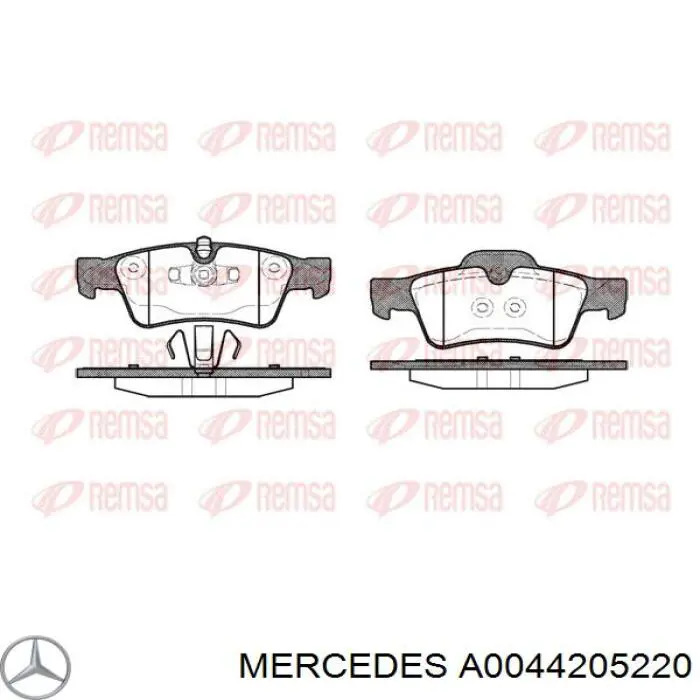 Okładziny (klocki) do hamulców tarczowych tylne Mercedes A0044205220 cena, od 26,21 USD