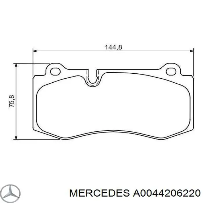 A0044206220 Mercedes Klocki hamulcowe przednie tarczowe