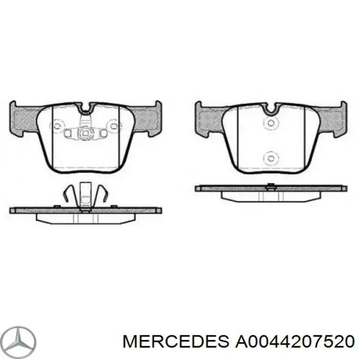 A0044207520 Mercedes Klocki hamulcowe przednie tarczowe