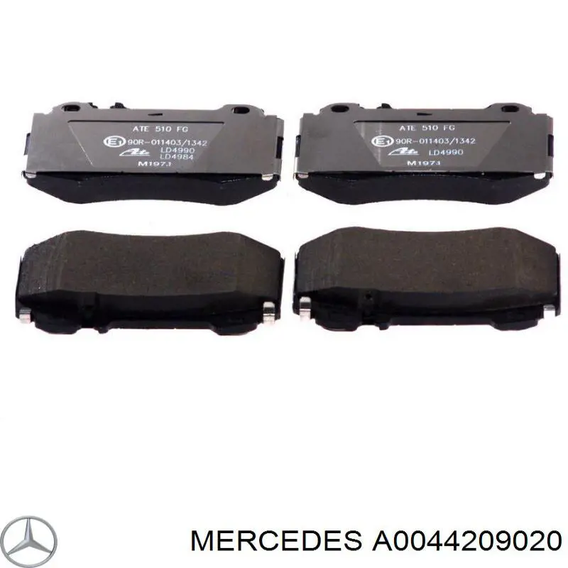 Do koszyka A0044209020 Mercedes Klocki hamulcowe przednie tarczowe