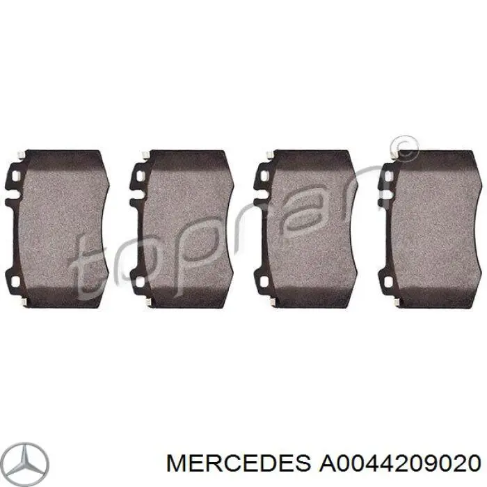 Klocki hamulcowe przednie tarczowe Mercedes A0044209020 cena, od 29,73 USD