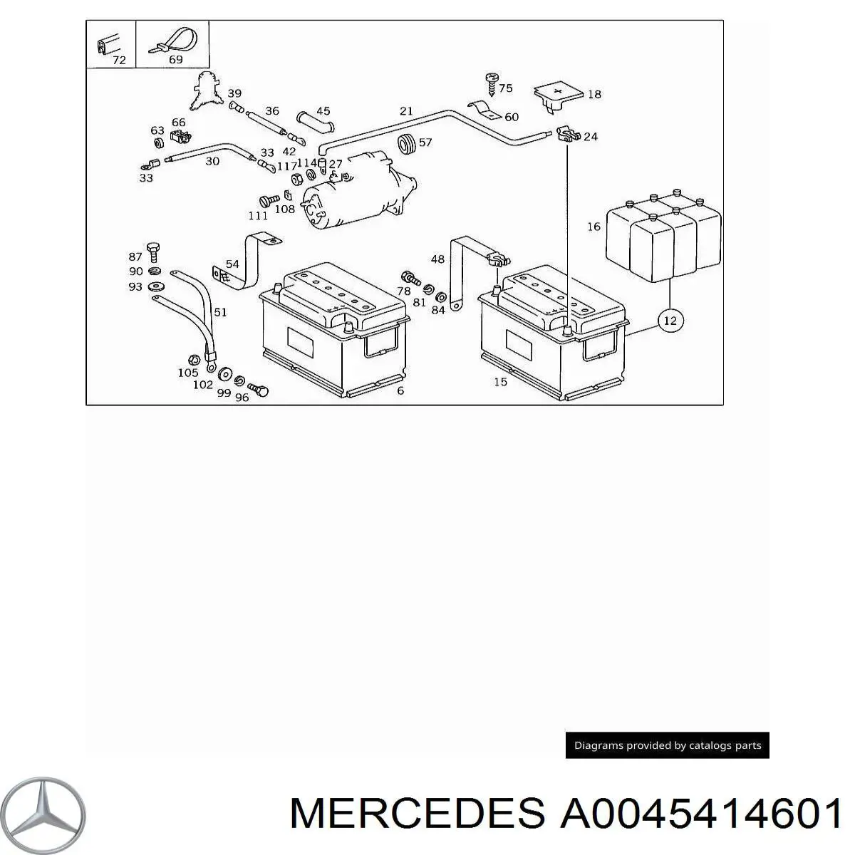 Bateria (akumulator) Mercedes A0045414601 cena, od 419,85 USD