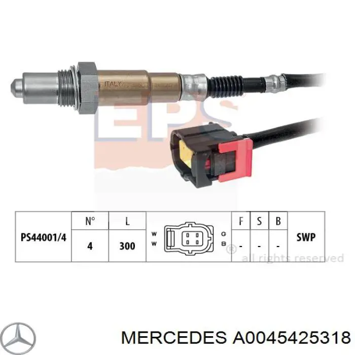 Sonda lambda czujnik tlenu przed katalizatorem Mercedes A0045425318 cena, od 56,28 USD