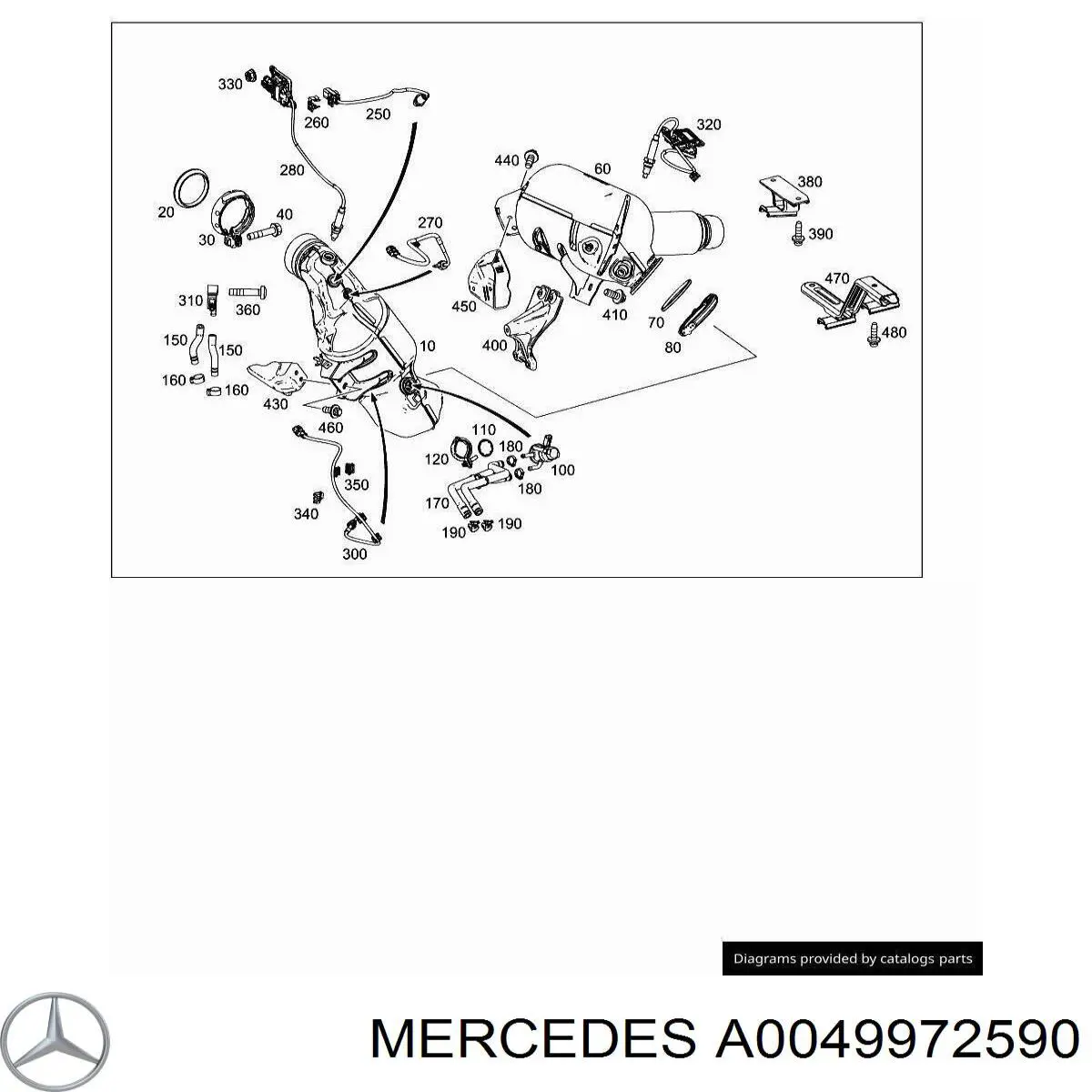 A0049972590 Mercedes Wspornik (uchwyt) tłumika przedni