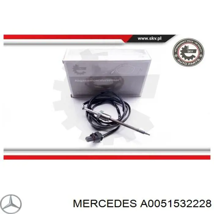 Czujnik temperatury spalin, przed filtrem cząstek stałych Mercedes A0051532228 cena, od 51,61 USD