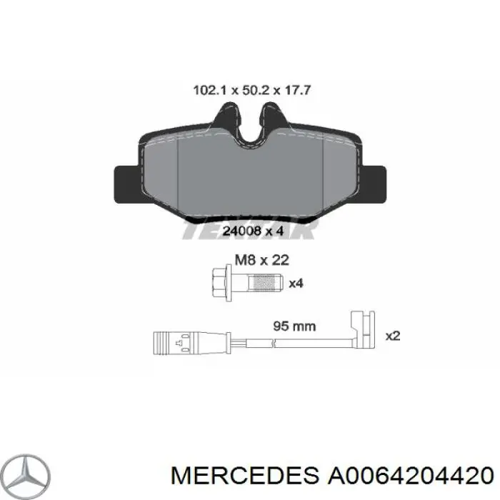 A0064204420 Mercedes okładziny (klocki do hamulców tarczowych tylne)