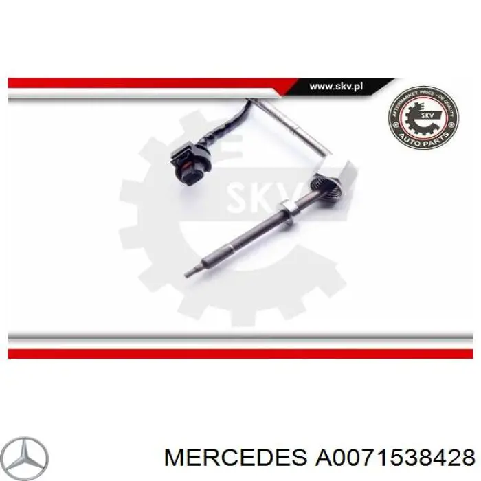 Do koszyka A0051537928 Mercedes Czujnik temperatury spalin, przed filtrem cząstek stałych