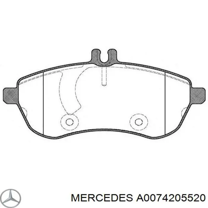 Klocki hamulcowe przednie tarczowe Mercedes A0074205520 cena, od 31,23 USD