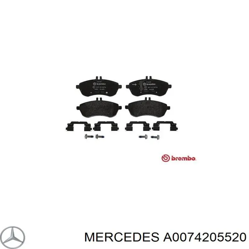 A0074205520 Mercedes Klocki hamulcowe przednie tarczowe