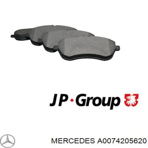 Do koszyka A0074205620 Mercedes Klocki hamulcowe przednie tarczowe