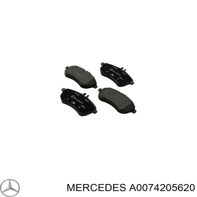 Klocki hamulcowe przednie tarczowe Mercedes A0074205620 cena, od 31,23 USD