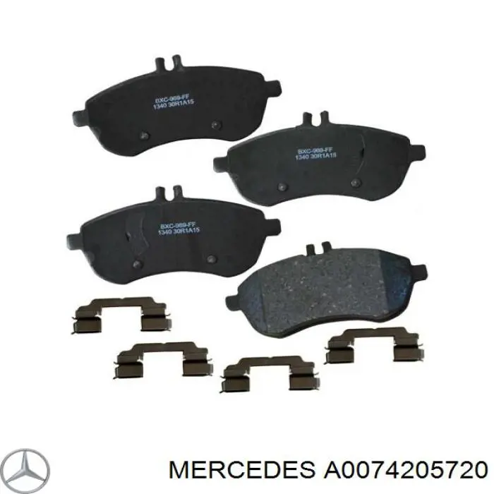 Klocki hamulcowe przednie tarczowe Mercedes A0074205720 cena, od 73,72 USD