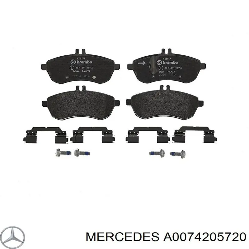 Klocki hamulcowe przednie tarczowe Mercedes A0074205720 cena, od 73,72 USD