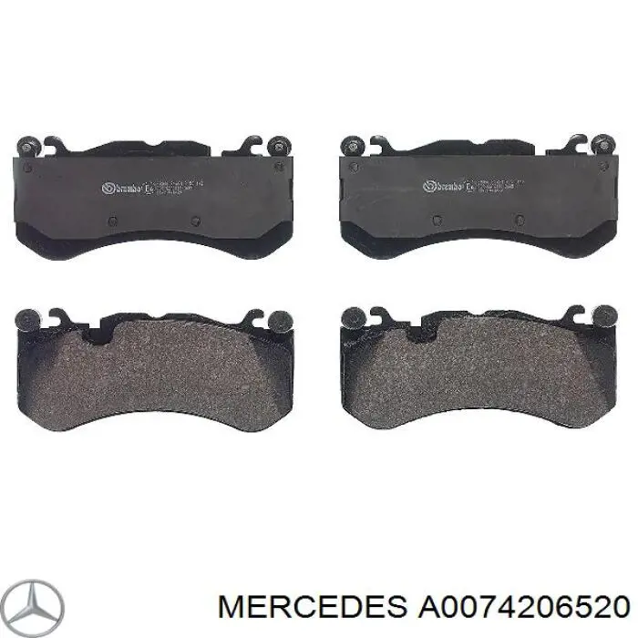 Klocki hamulcowe przednie tarczowe Mercedes A0074206520 cena, od 428,31 USD