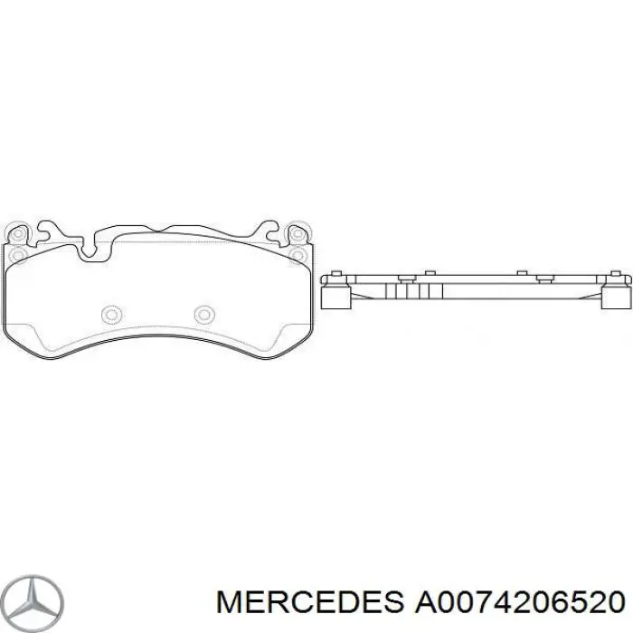 Do koszyka A0074206520 Mercedes Klocki hamulcowe przednie tarczowe