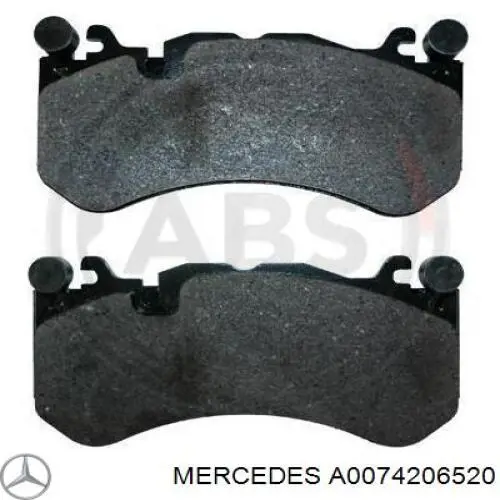 A0074206520 Mercedes Klocki hamulcowe przednie tarczowe