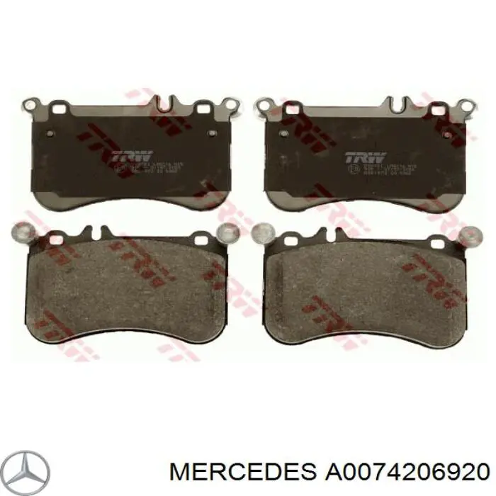 Klocki hamulcowe przednie tarczowe Mercedes A0074206920 cena, od 51,35 USD