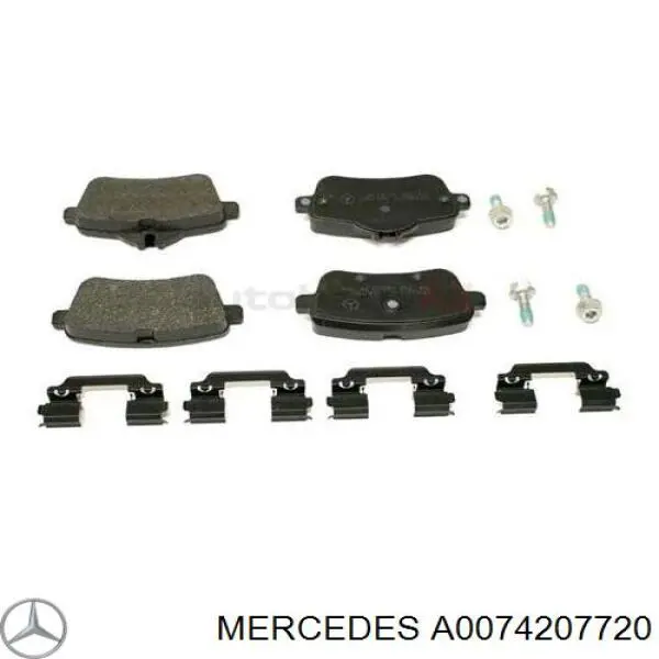 Okładziny (klocki) do hamulców tarczowych tylne Mercedes A0074207720 cena, od 26,67 USD