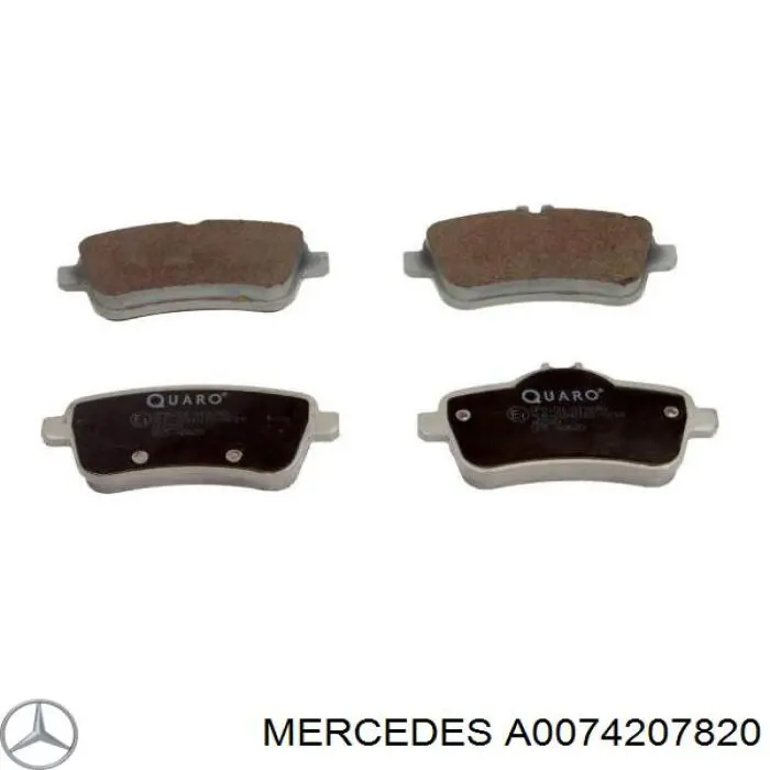 Okładziny (klocki) do hamulców tarczowych tylne Mercedes A0074207820 cena, od 36,02 USD
