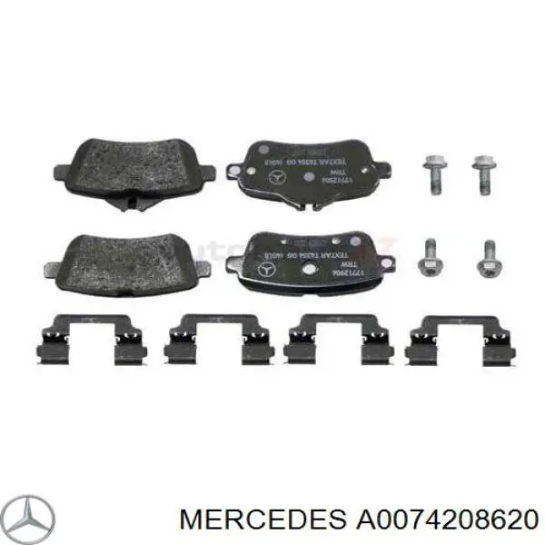 Okładziny (klocki) do hamulców tarczowych tylne Mercedes A0074208620 cena, od 29,00 USD