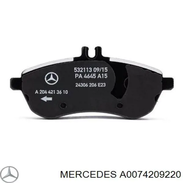 A0074209220 Mercedes Klocki hamulcowe przednie tarczowe