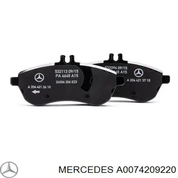 Klocki hamulcowe przednie tarczowe Mercedes A0074209220 cena, od 31,23 USD
