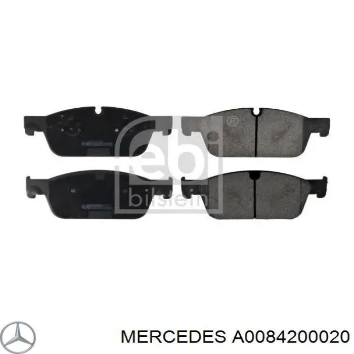 Klocki hamulcowe przednie tarczowe A0084200020 Mercedes