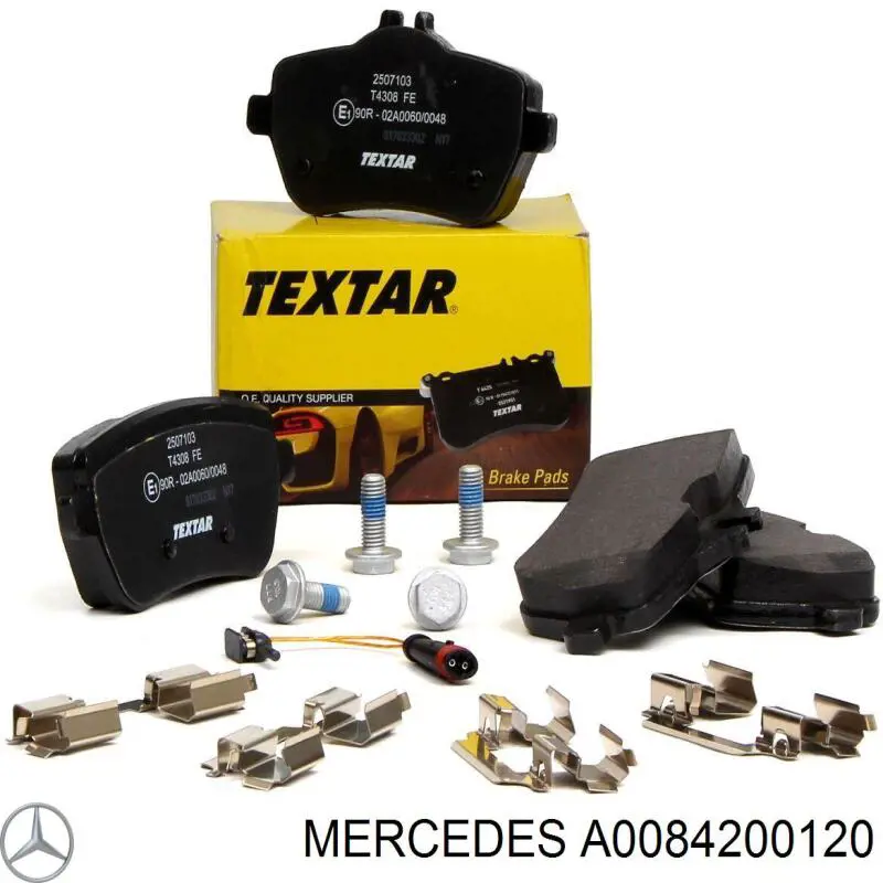 Klocki hamulcowe przednie tarczowe Mercedes A0084200120