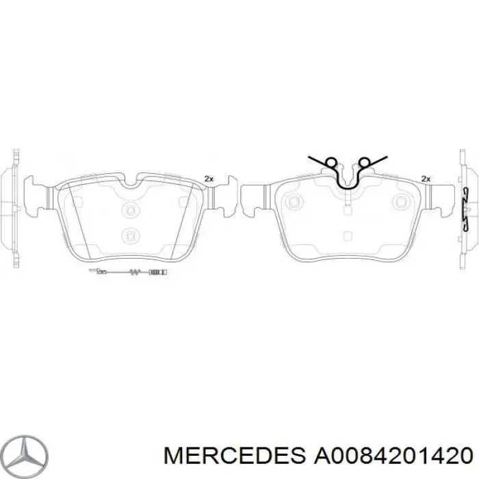 Okładziny (klocki) do hamulców tarczowych tylne Mercedes A0084201420 cena, od 27,12 USD