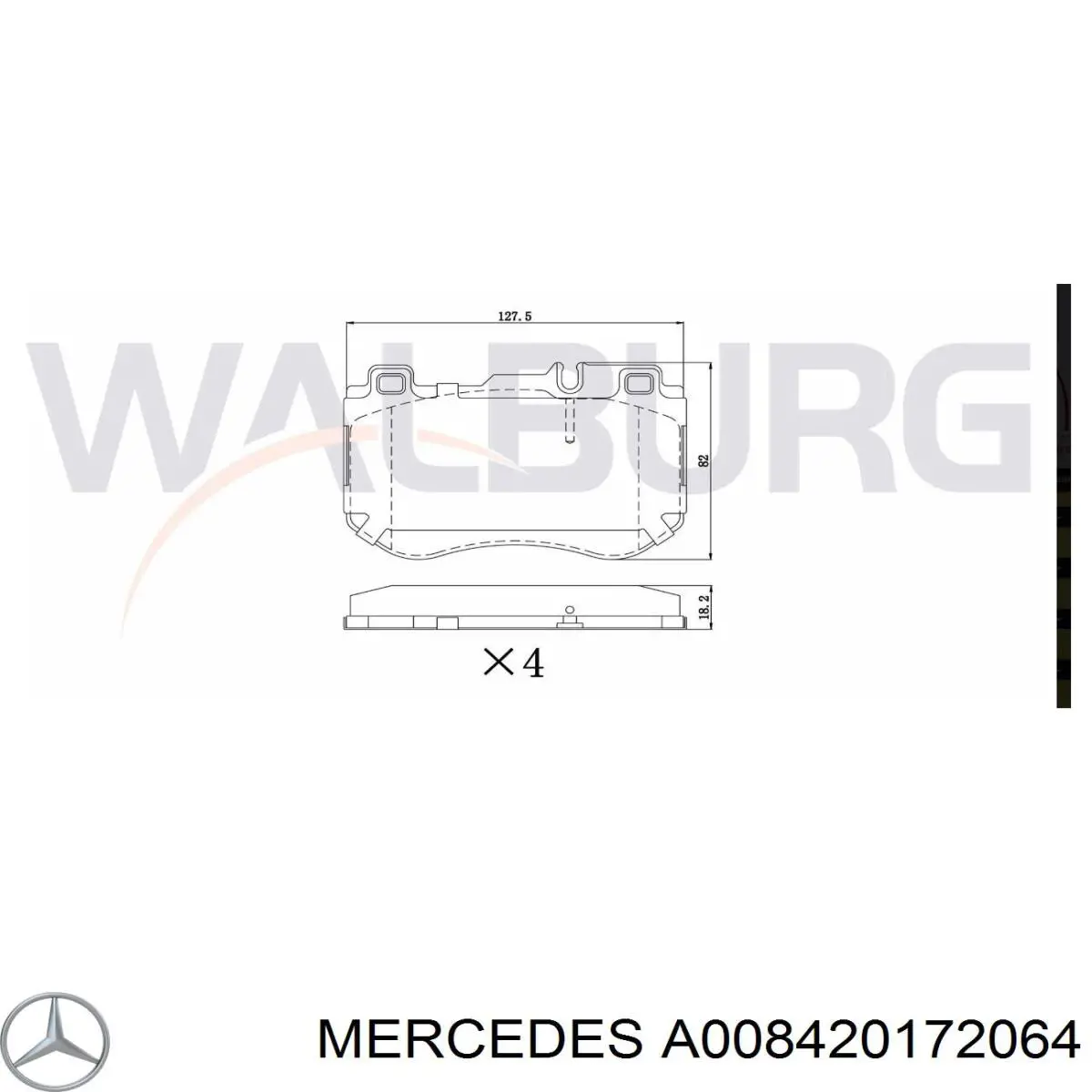 A008420172064 Mercedes Klocki hamulcowe przednie tarczowe