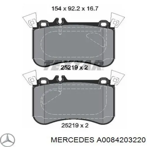 A0084203220 Mercedes Klocki hamulcowe przednie tarczowe