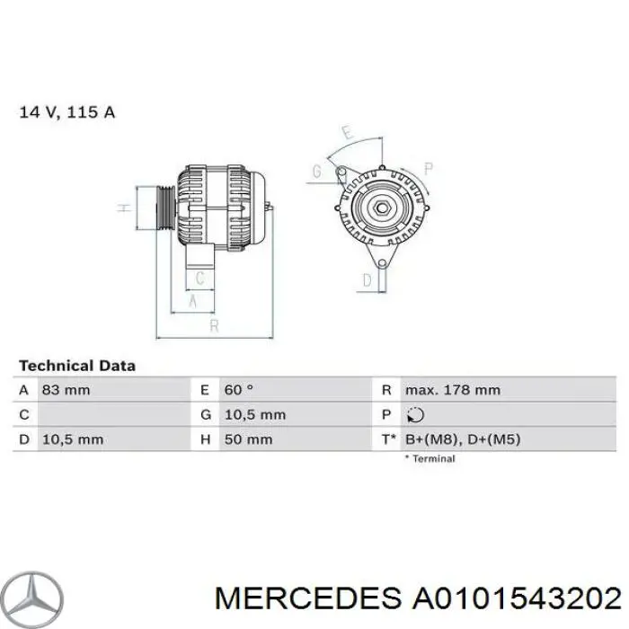 A0101543202 Mercedes alternator