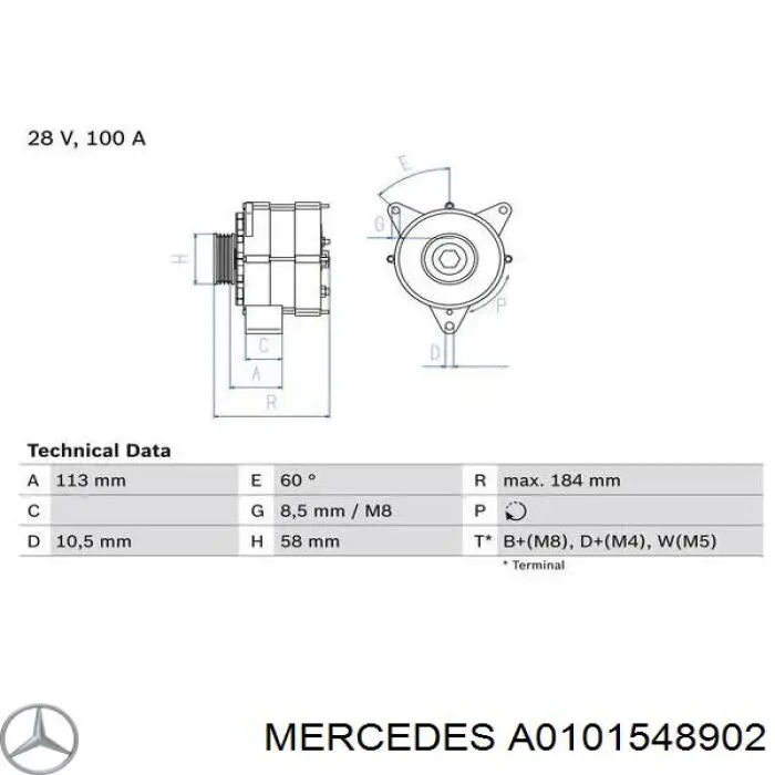 Alternator A0101548902 Mercedes