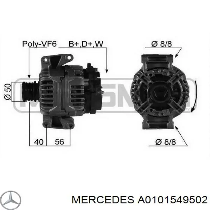 Do koszyka A0101549502 Mercedes Alternator