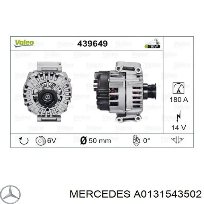 Alternator A0131543502 Mercedes