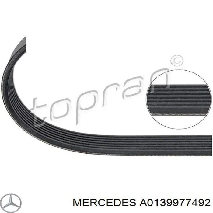 Pas napędowy mechanizmów Mercedes A0139977492 cena, od 31,53 USD