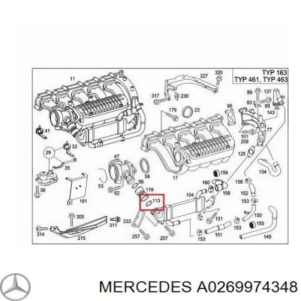 Uszczelka pierścieniowa przewodu EGR do Mercedes CLS (C219)